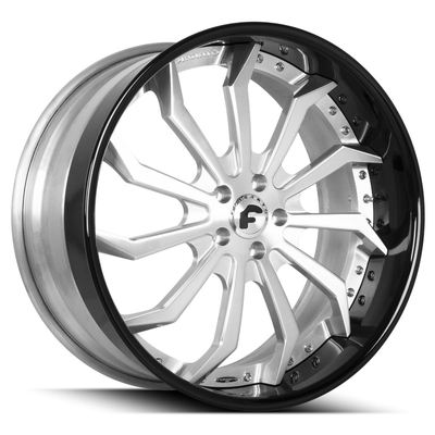 20 นิ้ว Forgiato Forged Wheels Navaja Deep Dish Chrome 3 Piece Rims Navaja